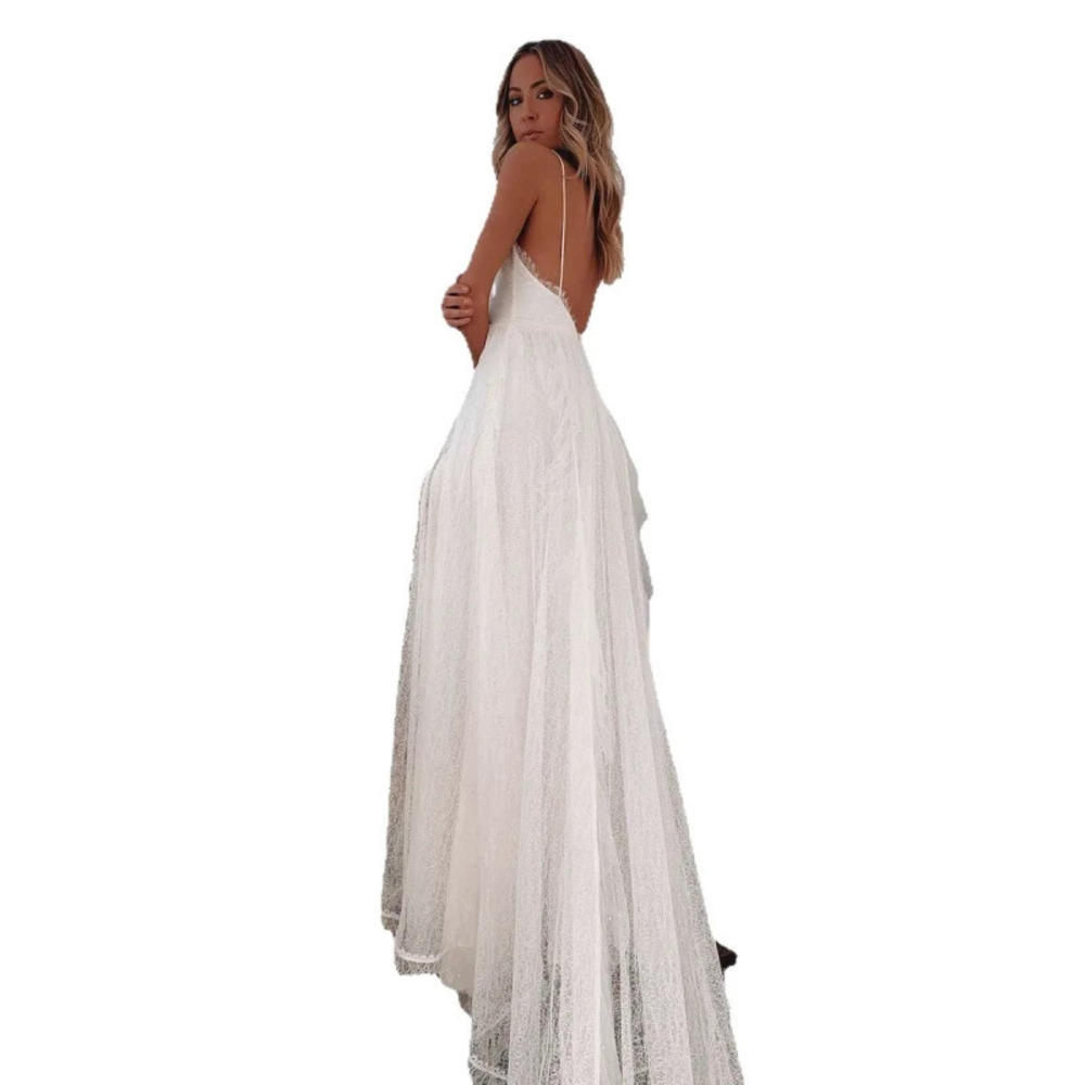 ZARA Sexy Spaghetti Strap Slit Wedding Dress Evening Gown